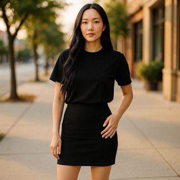 bebe Dresses & Skirts - Bebe Women's Black Bandage Skirt Size Medium